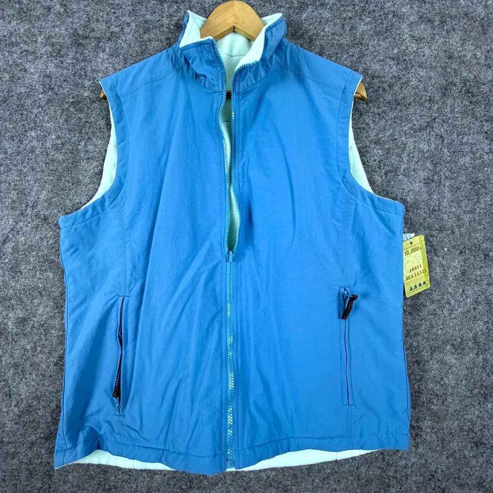 10000 Ft Above Sea Level Reversible‎ Vest Womens XL Blue Nylon Fleece Full Zip
